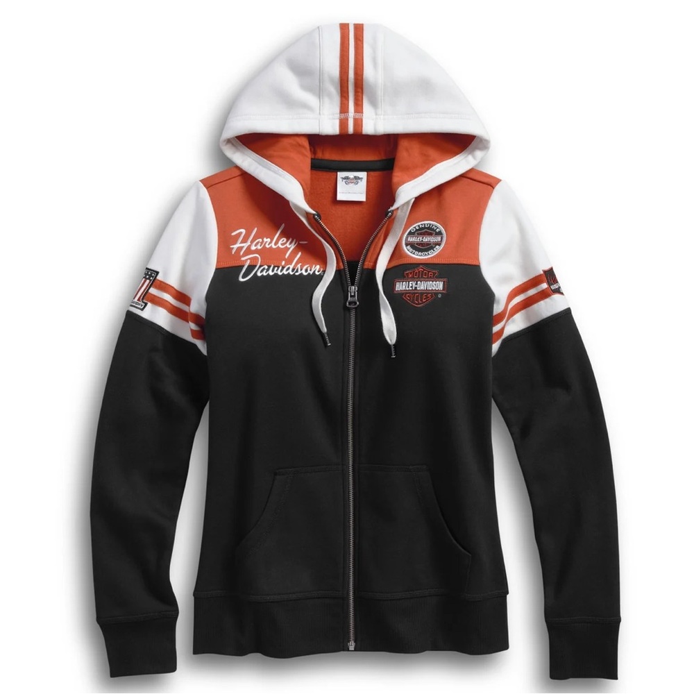 Harley-Davidson Women's Classic Colorblocked Zippered Hoodie - Size 1W